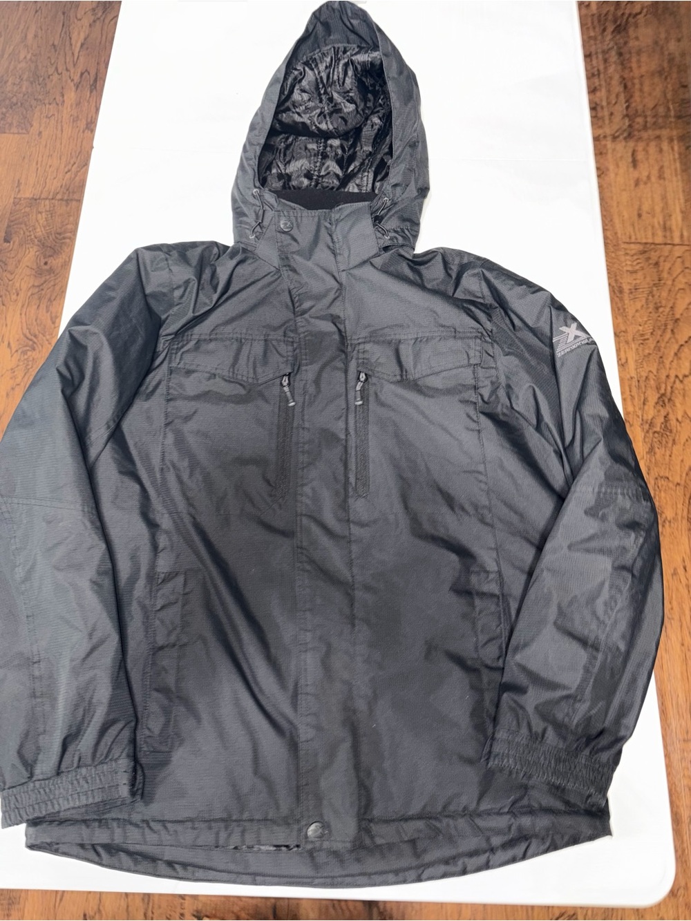 ZeroXposur Black Hooded jacket with Zip Chest Pockets